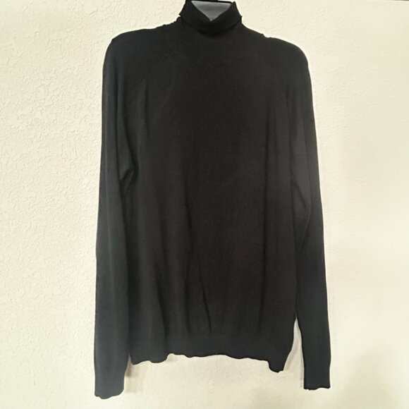 NWOT Zara Knit Mock Neck Classic Black Pullover Sweater - Picture 3 of 9